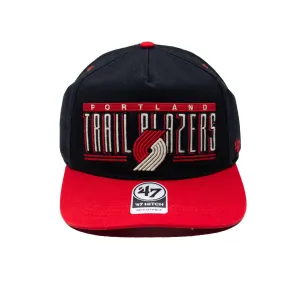 47 Brand Blazers Double Baseline Black and Red Snapback