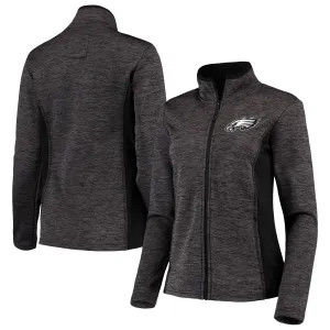 Women's G-III Sports by Carl Banks Black Philadelphia Eagles Space Dye Full-Zip Jacket
